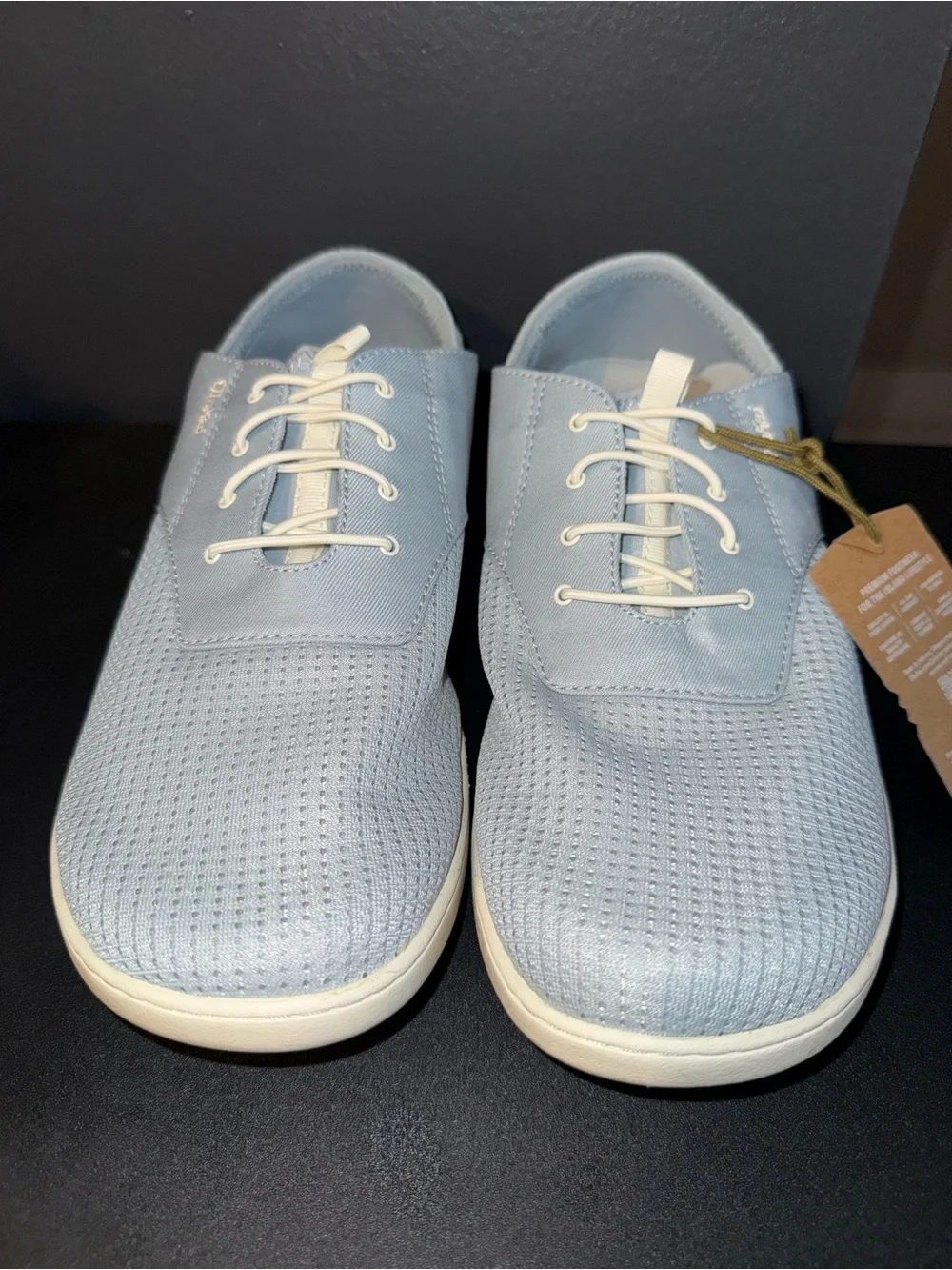 🆕 OluKai Nohea Moku Light Denim Slip-On Boat Shoes Men’s 10.5